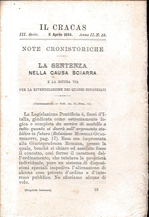 Il Cracas. Diario di Roma. Vol. 2. III serie, 8 Aprile 1894, anno II, n. 13