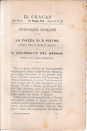 Il Cracas. Diario di Roma. Vol. 2. III serie, 27 Maggio 1894, anno II, n. 19