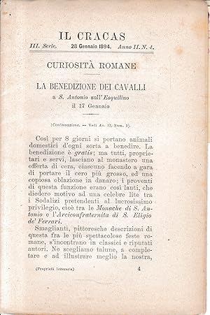 Il Cracas. Diario di Roma. Vol. 1. III serie. 28 Gennaio 1894, anno II, n. 4