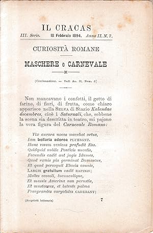 Il Cracas. Diario di Roma. Vol. 1. III serie, 18 Febbraio 1894, anno II, n. 7