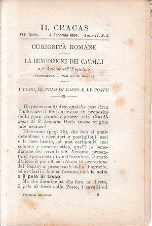 Il Cracas. Diario di Roma. Vol. 1. III serie, 4 Febbraio 1894. Anno II, n. 5