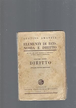 Seller image for ELEMENTI DI ECONOMIA E DIRITTO: DIRITTO vol I for sale by librisaggi