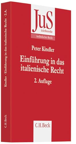 Bild des Verkufers fr Einfhrung in das italienische Recht: Verfassungsrecht, Privatrecht und internationales Privatrecht. Schriftenreihe der Juristischen Schulung; Bd. 122: Auslndisches Recht. zum Verkauf von Antiquariat Thomas Haker GmbH & Co. KG