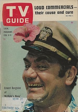 TV Guide February 9, 1963 Ernest Borgnine of "McHale's Navy"