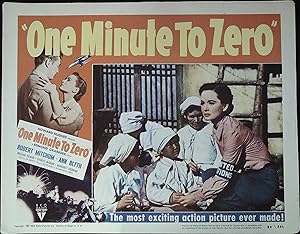 Image du vendeur pour One Minture to Zero Lot of Three Lobby Cards 1952 Robert Mitchum, Ann Blyth, William Talman mis en vente par AcornBooksNH