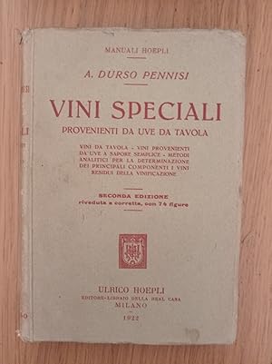 Seller image for Vini speciali provenienti da uve da tavola for sale by librisaggi