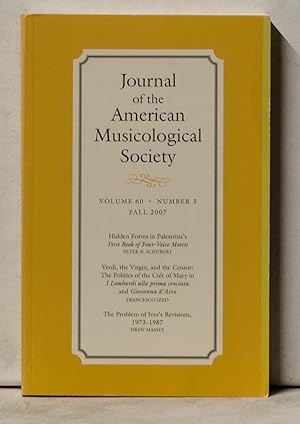Image du vendeur pour Journal of the American Musicological Society, Volume 60, Number 4 (Fall 2007) mis en vente par Cat's Cradle Books