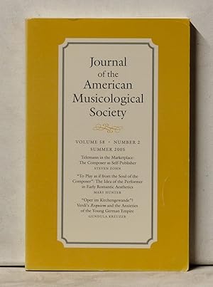 Seller image for Journal of the American Musicological Society, Volume 58, Number 2 (Summer 2005) for sale by Cat's Cradle Books