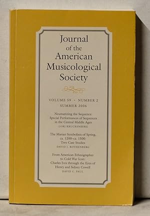Image du vendeur pour Journal of the American Musicological Society, Volume 59, Number 2 (Summer 2006) mis en vente par Cat's Cradle Books
