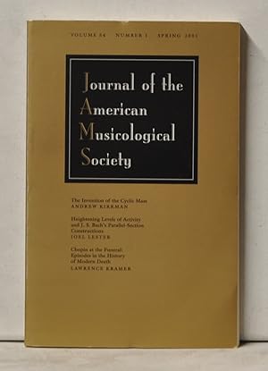 Image du vendeur pour Journal of the American Musicological Society, Volume 54, Number 1 (Spring 2001) mis en vente par Cat's Cradle Books