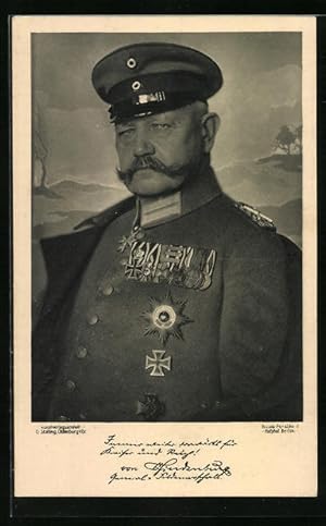 Bild des Verkufers fr Ansichtskarte Generalfeldmarschall Paul von Hindenburg zum Verkauf von Bartko-Reher