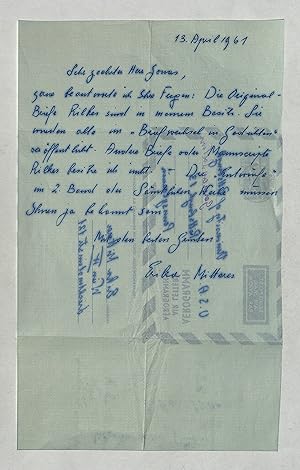 Imagen del vendedor de Eigenh. Brief mit U. a la venta por Eberhard Kstler Autographen&Bcher oHG