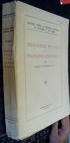 Seller image for Menndez Pelayo y la Filosofa Espaola Tomo II. estudios sobre la Filosofa Espaola. Su concepto y su valor for sale by Librera La Candela