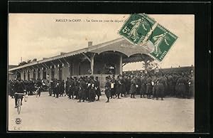 Ansichtskarte Mailly-le-Camp, la Gare un jour de départ