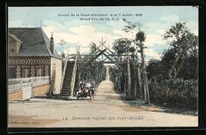 Ansichtskarte Sept-Meules, Circuit de la Seine-Inférieure 1908, Grand Prix de l`A. C. F., Descent...