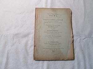 Seller image for Notices biographiques no 4. Thophile Baillarg (4e enfant de Pierre-Florent) ingnieur-adjoint de la cit de Qubec et Charlotte-Janvrin Horsley, son pouse. Supplment: familles Welling, Innes, Janvrin, anctres de Charlotte-Janvrin Horsley. Agathe Baillarg (5e enfant de Pierre-Florent). for sale by Doucet, Libraire/Bookseller