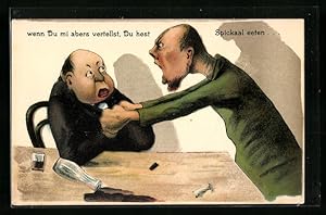 Bild des Verkufers fr Knstler-Ansichtskarte wenn Du mi abers vertellst., Trinker beim Streit zum Verkauf von Bartko-Reher