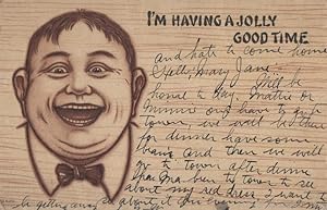 Seller image for face postcard: I'm Having a Jolly Good Time for sale by Mobyville