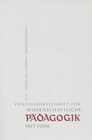 Heft 1 / 2016. Vierteljahrsschrift für wissenschaftliche Pädagogik. 92. Jahrgang.