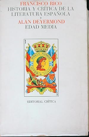 Bild des Verkufers fr Historia y crtica de la literatura espanola. vol 1 zum Verkauf von Librodifaccia