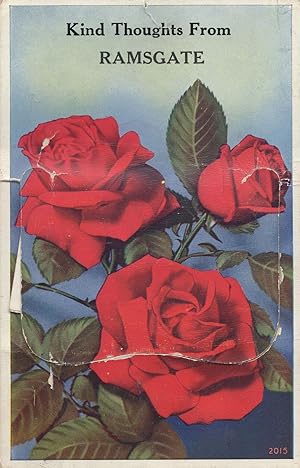 Kind Thoughts From Ramsgate Kent Mailing Novelty Roses Postcard