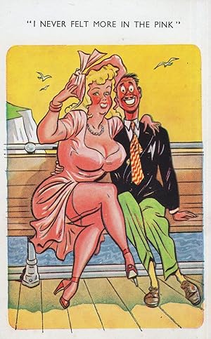Seller image for I Never Felt More In The Pink Dress Big Boobs Sexy Lady Seaside Comic Postcard for sale by Postcard Finder
