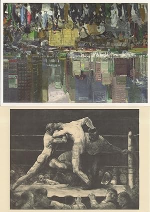 George Bellows A Stag At Sharkeys Royal Academy Boxing 2x Painting Postcard s