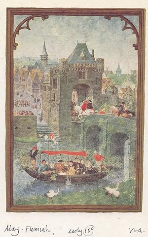 Immagine del venditore per Medieval Middle Ages Boat Trip Book Of Hours V&A Old Postcard venduto da Postcard Finder