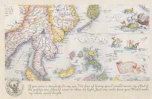 The Indian Ocean Asian Sea Map Geography History Proverb Postcard