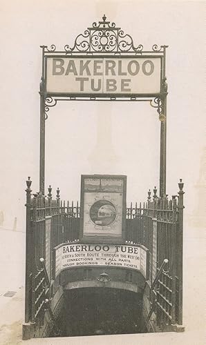 Bakerloo Tube London Train Station in 1906 Entrance Postcard