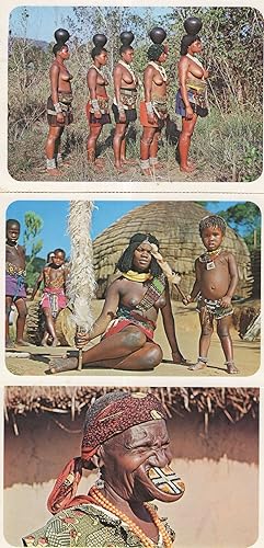 Zulu Warrior Natal Risque African Woman Water Carriers 3x Postcard s