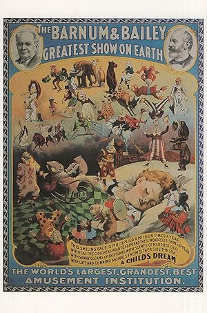 Barnum & Bailey Greatest Show On Earth Showman Circus Poster Postcard
