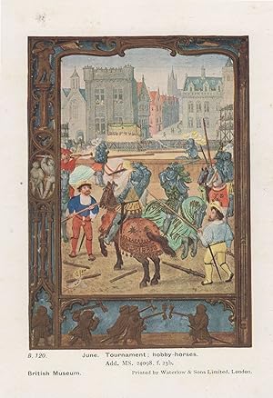Immagine del venditore per Antique Game Tournament Of Hobby Horses Middle Ages Old PB Postcard venduto da Postcard Finder