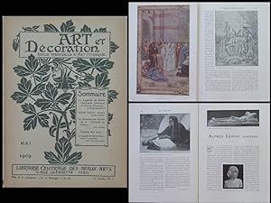 ART ET DECORATION -MAI 1909- PUVIS DE CHAVANNES - SAINT GENEVIEVE, ALFRED LENOIR