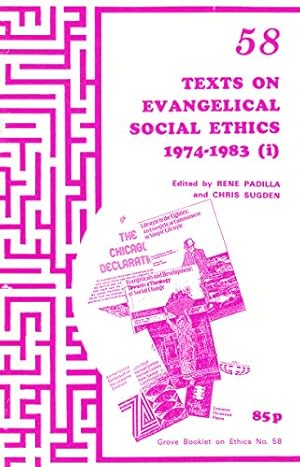 Bild des Verkufers fr Texts on Evangelical Social Ethics: Pt. 1 (Grove booklet on ethics) zum Verkauf von WeBuyBooks