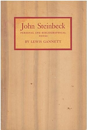Seller image for John Steinbeck - Personal and Bibliographical Notes for sale by Manian Enterprises