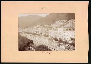 Fotografie Brück, Sohn Meissen, Ansicht Karlsbad, Blick in die Alte Wiese mit Hotels Drei Staffel...