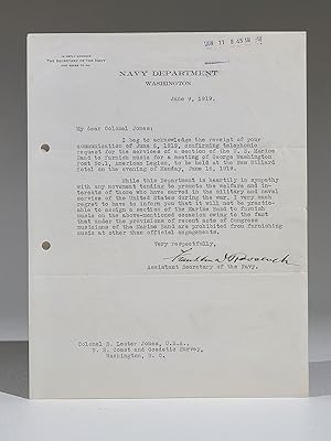 Typed Letter Signed by Franklin D. Roosevelt to Colonel E. Lester Jones Regarding the U. S. Marin...