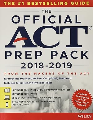 Image du vendeur pour The Official ACT Prep Pack with 6 Full Practice Tests (4 in Official ACT Prep Guide + 2 Online) mis en vente par Reliant Bookstore