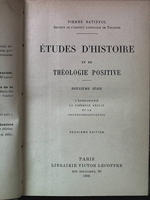 Bild des Verkufers fr Etudes D'Histoire et de theologie positive zum Verkauf von books4less (Versandantiquariat Petra Gros GmbH & Co. KG)