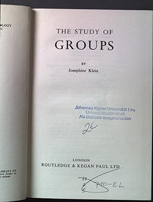 Bild des Verkufers fr The Study of Groups. zum Verkauf von books4less (Versandantiquariat Petra Gros GmbH & Co. KG)