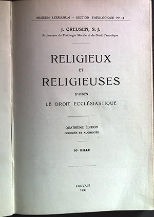 Bild des Verkufers fr Religieux et Religieuses d'apres Le droit Ecclesiastique. zum Verkauf von books4less (Versandantiquariat Petra Gros GmbH & Co. KG)