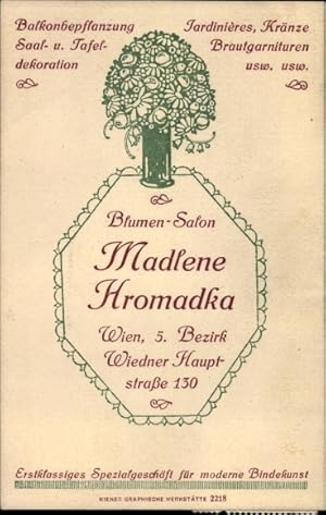 Ansichtskarte / Postkarte Wien 5 Margareten, Blumen Salon Madlene Hromadka, Wiedner Hauptstraße 1...