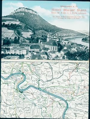 Immagine del venditore per Landkarten Ansichtskarte / Postkarte Knigstein an der Elbe Schsische Schweiz, Hotel Blauer Stern - Inh. Robert Mager venduto da akpool GmbH