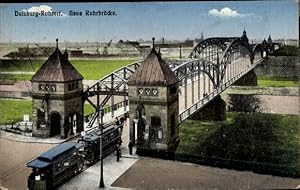 Bild des Verkufers fr Ansichtskarte / Postkarte Ruhrort Duisburg Nordrhein Westfalen, Neue Ruhrbrcke, Straenbahn Linie 1 zum Verkauf von akpool GmbH