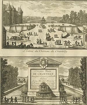 Gabriel Perelle, FranzÃ sische Barockarchitektur, Wasserspiele, Chantilly. - Gartenarchitektur. -...