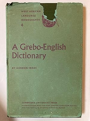 Bild des Verkufers fr A Grebo-English Dictionary zum Verkauf von Joseph Burridge Books
