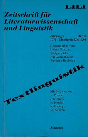 Bild des Verkufers fr LiLi. Zeitschrift fr Literaturwissenschaft und Linguistik. Jg. 5, Heft 5., Textlinguistik zum Verkauf von Schrmann und Kiewning GbR