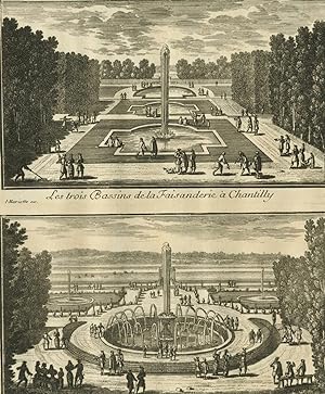 Gabriel Perelle, FranzÃ sische Barockarchitektur, Wasserspiele, Chantilly. - Gartenarchitektur. -...