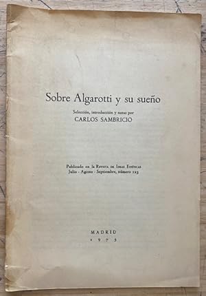 Seller image for Sobre Algarotti y su Sueo for sale by Largine